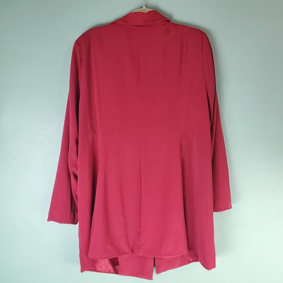 Torrid Womens Jester Red Studio Crepe Longline Blazer Size 2 Career Work Office - Picture 2 of 7